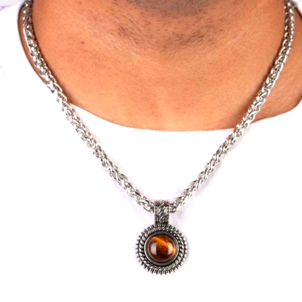 NWT Men's tigers eye necklace